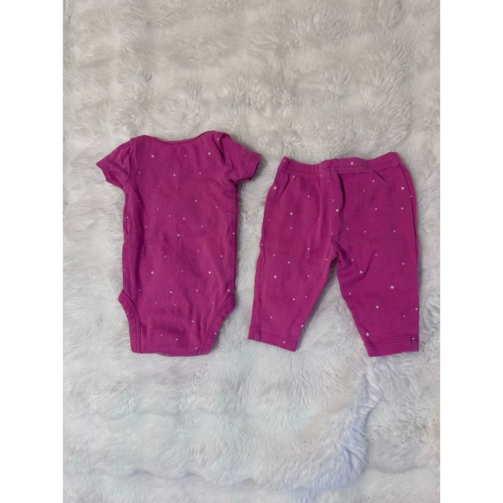 Carter’s Just One You Pink Polka Dot Bodysuit & Pants Set Size 3M - Picture 2 of 4